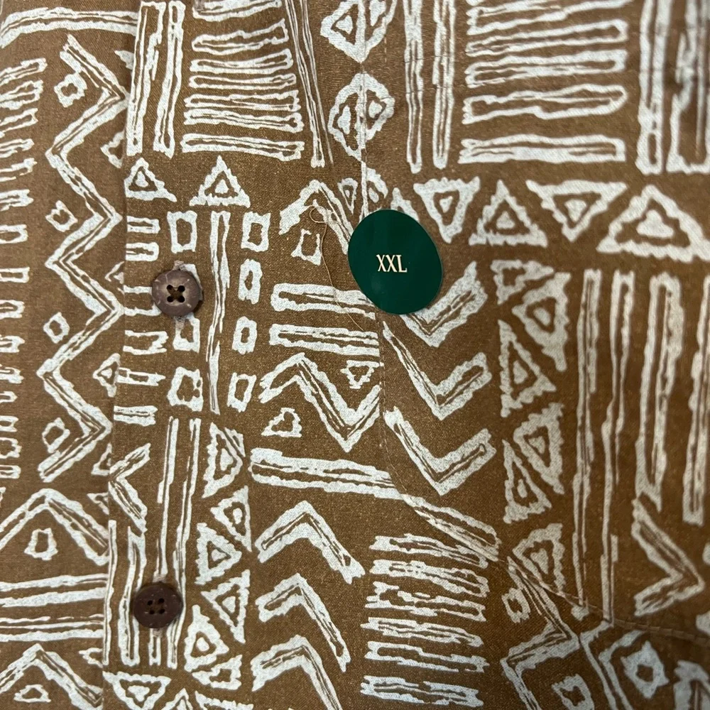 L.L. Bean Men’s Tropics Walnut Geo Hawaiian Aztec Mayan Size XXL NWT - Picture 5 of 8